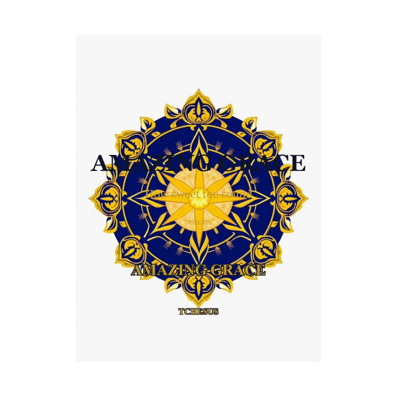 Amazing Grace Poster — Sacred Geometry Cross Wall Art | Christian Home Decor | Tchesus - Image 14