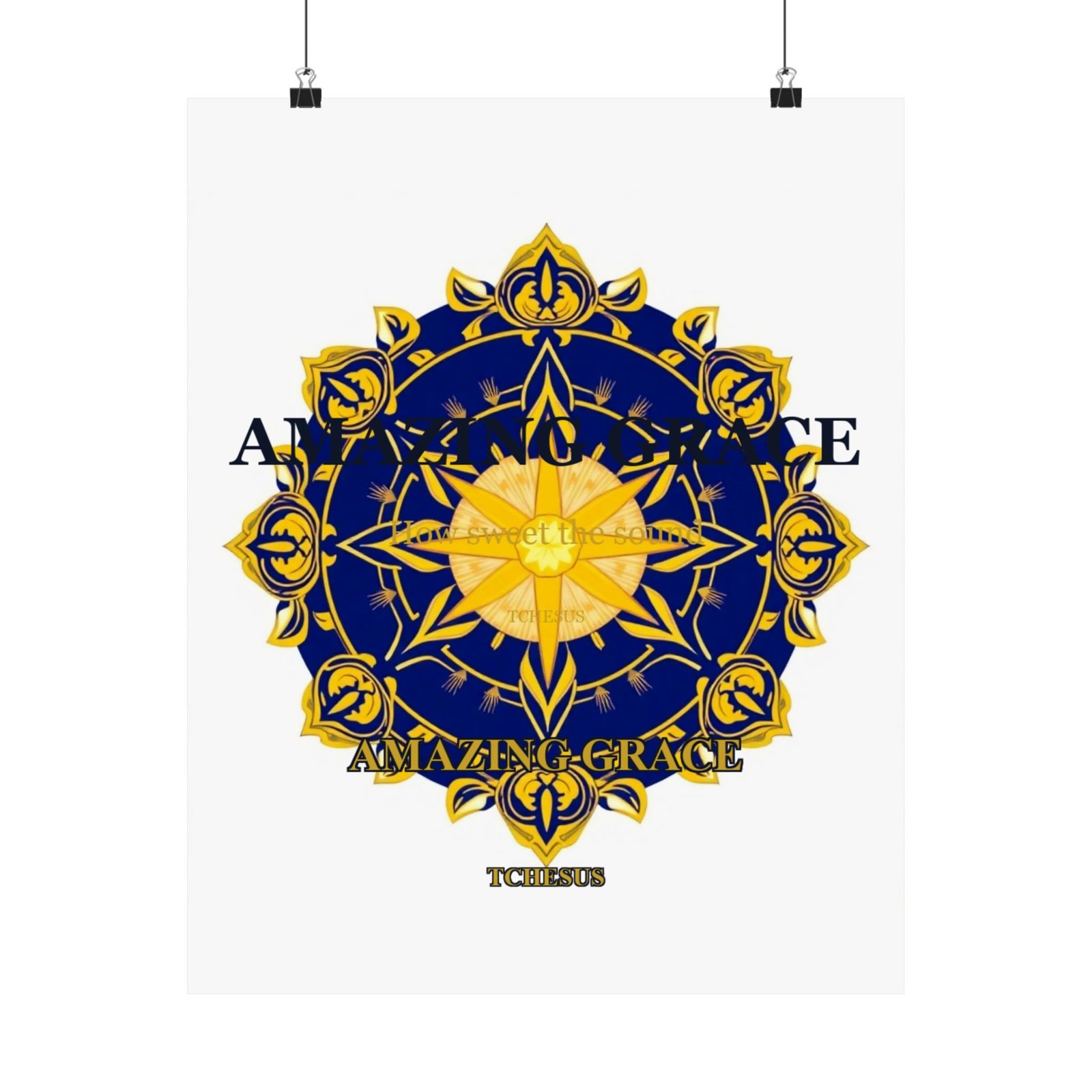 Amazing Grace Poster — Sacred Geometry Cross Wall Art | Christian Home Decor | Tchesus - Image 9