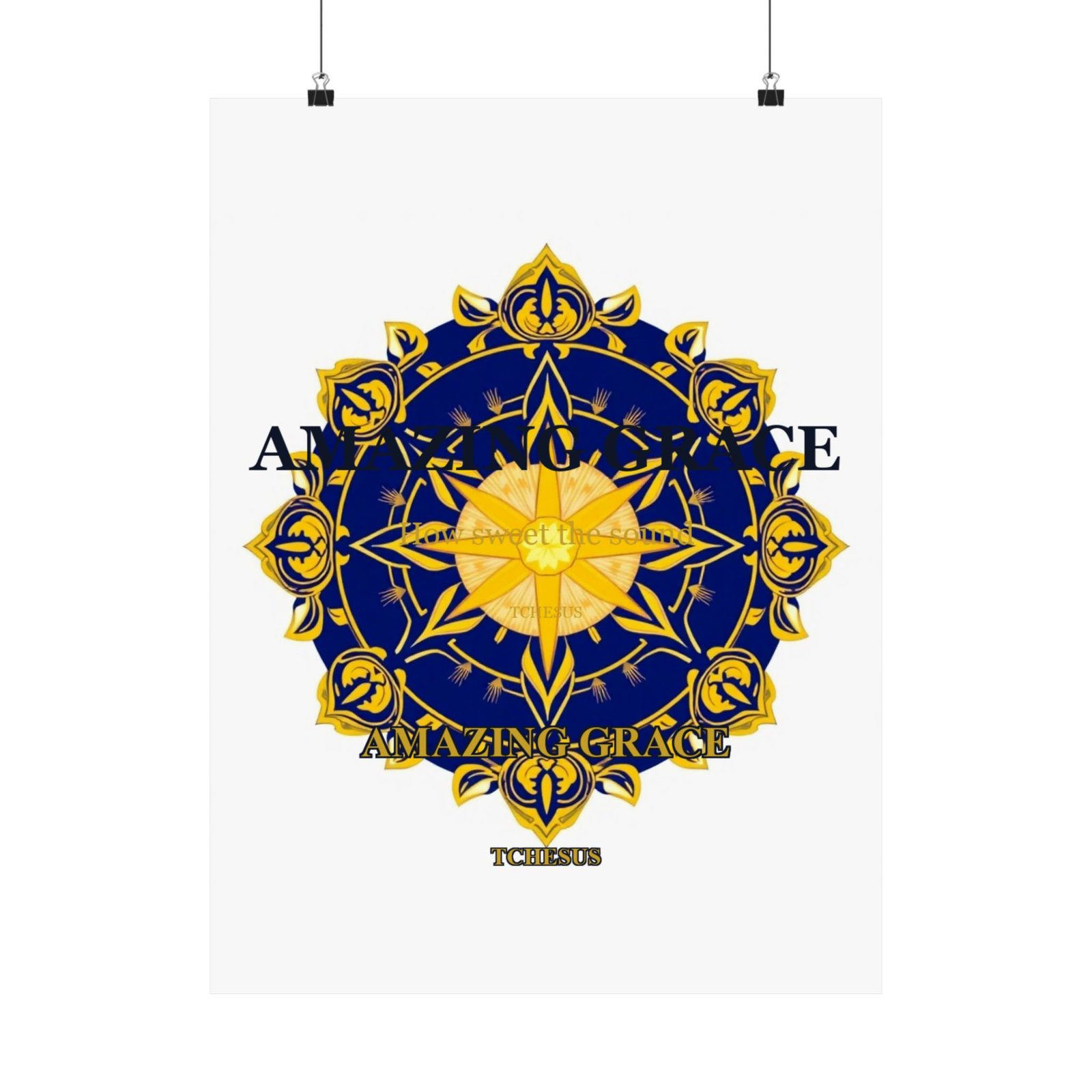 Amazing Grace Poster — Sacred Geometry Cross Wall Art | Christian Home Decor | Tchesus - Image 13