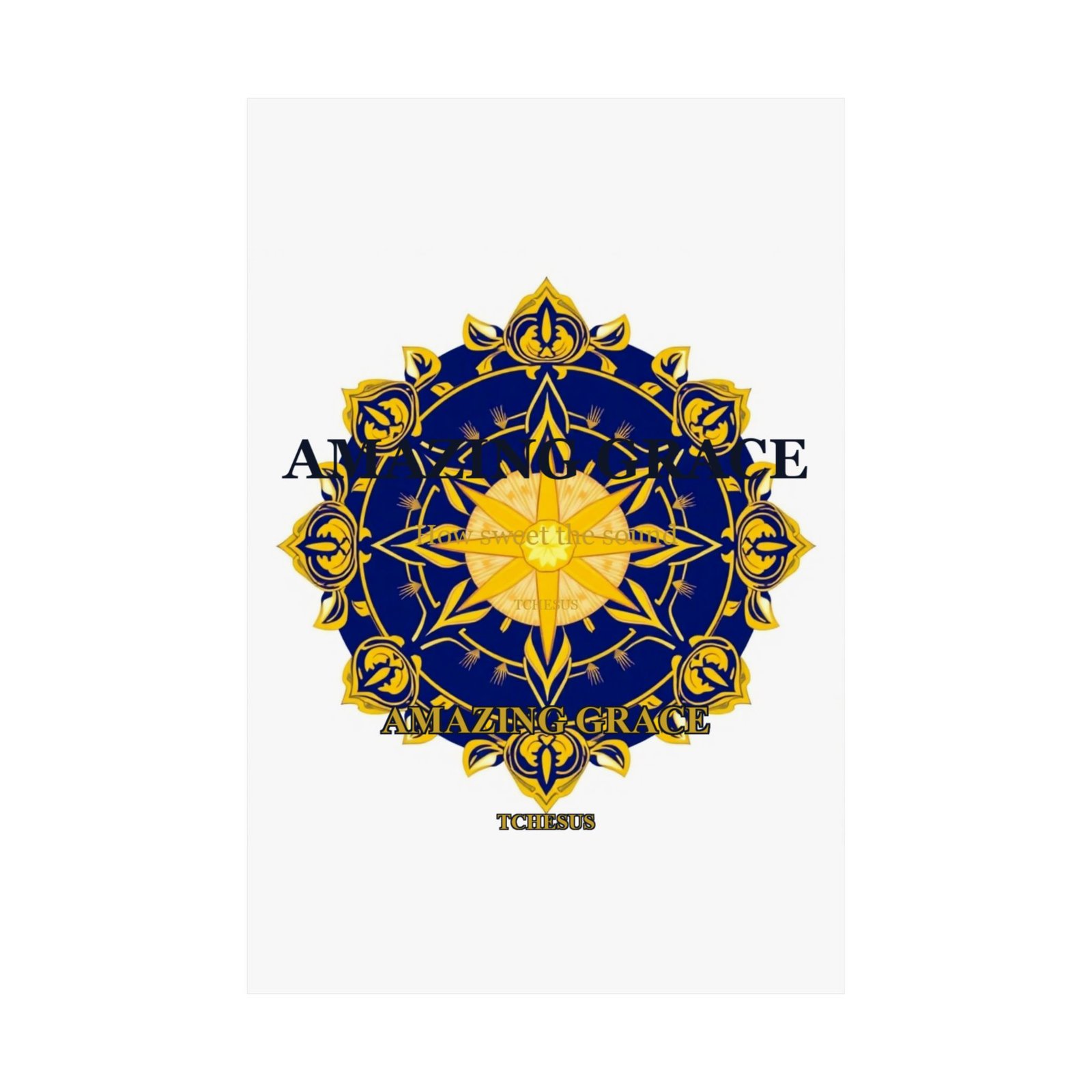 Amazing Grace Poster — Sacred Geometry Cross Wall Art | Christian Home Decor | Tchesus - Image 6