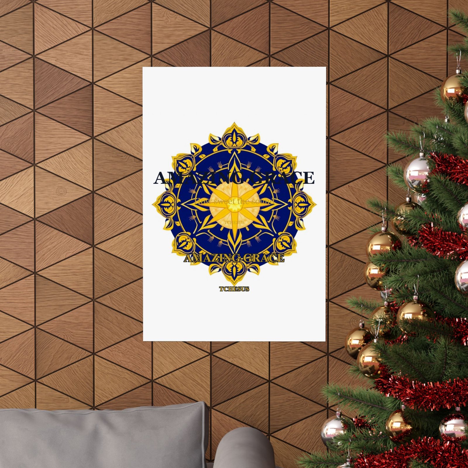Amazing Grace Poster — Sacred Geometry Cross Wall Art | Christian Home Decor | Tchesus - Image 20