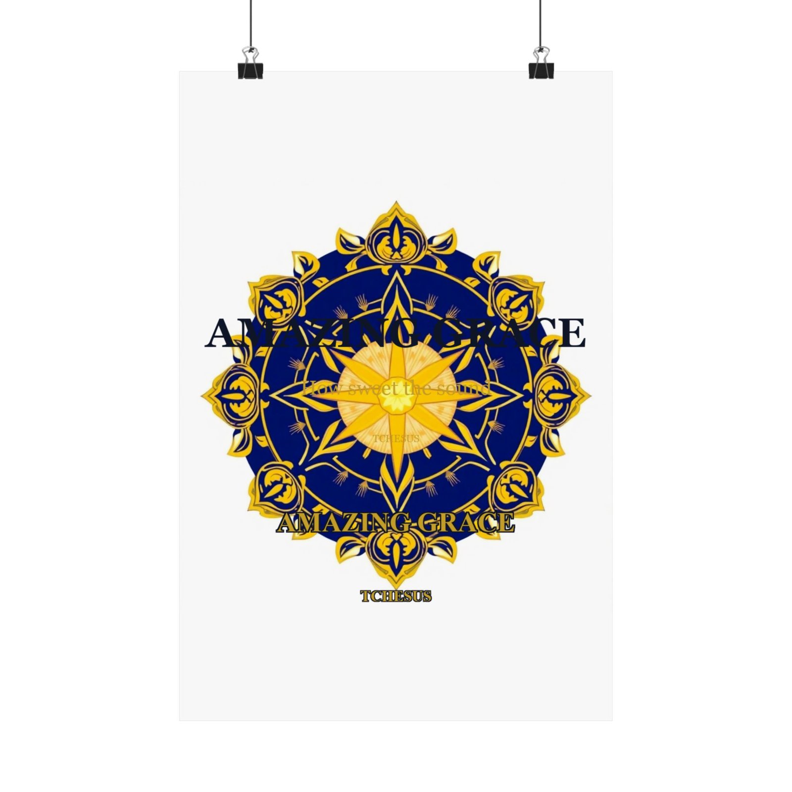 Amazing Grace Poster — Sacred Geometry Cross Wall Art | Christian Home Decor | Tchesus - Image 5