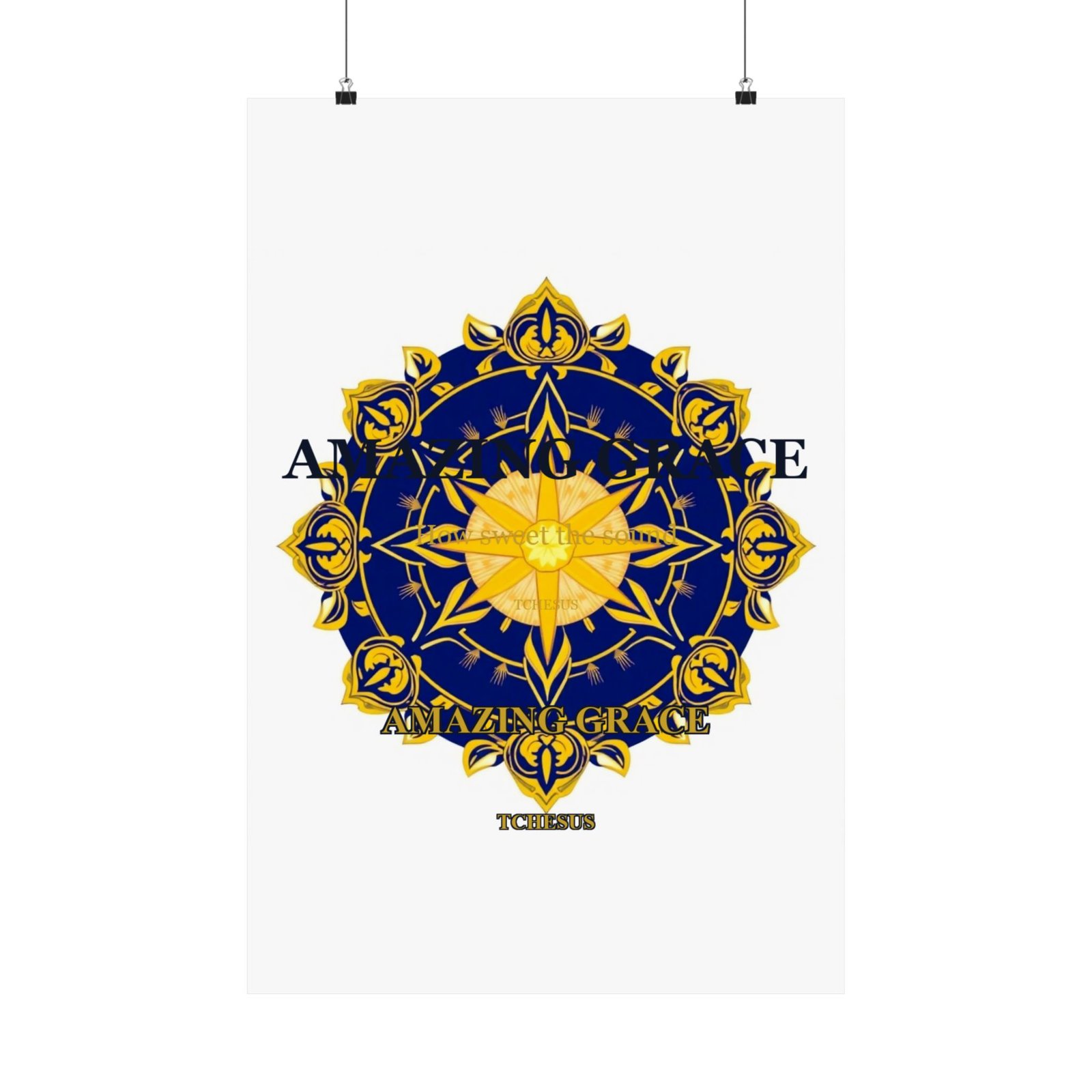 Amazing Grace Poster — Sacred Geometry Cross Wall Art | Christian Home Decor | Tchesus - Image 17