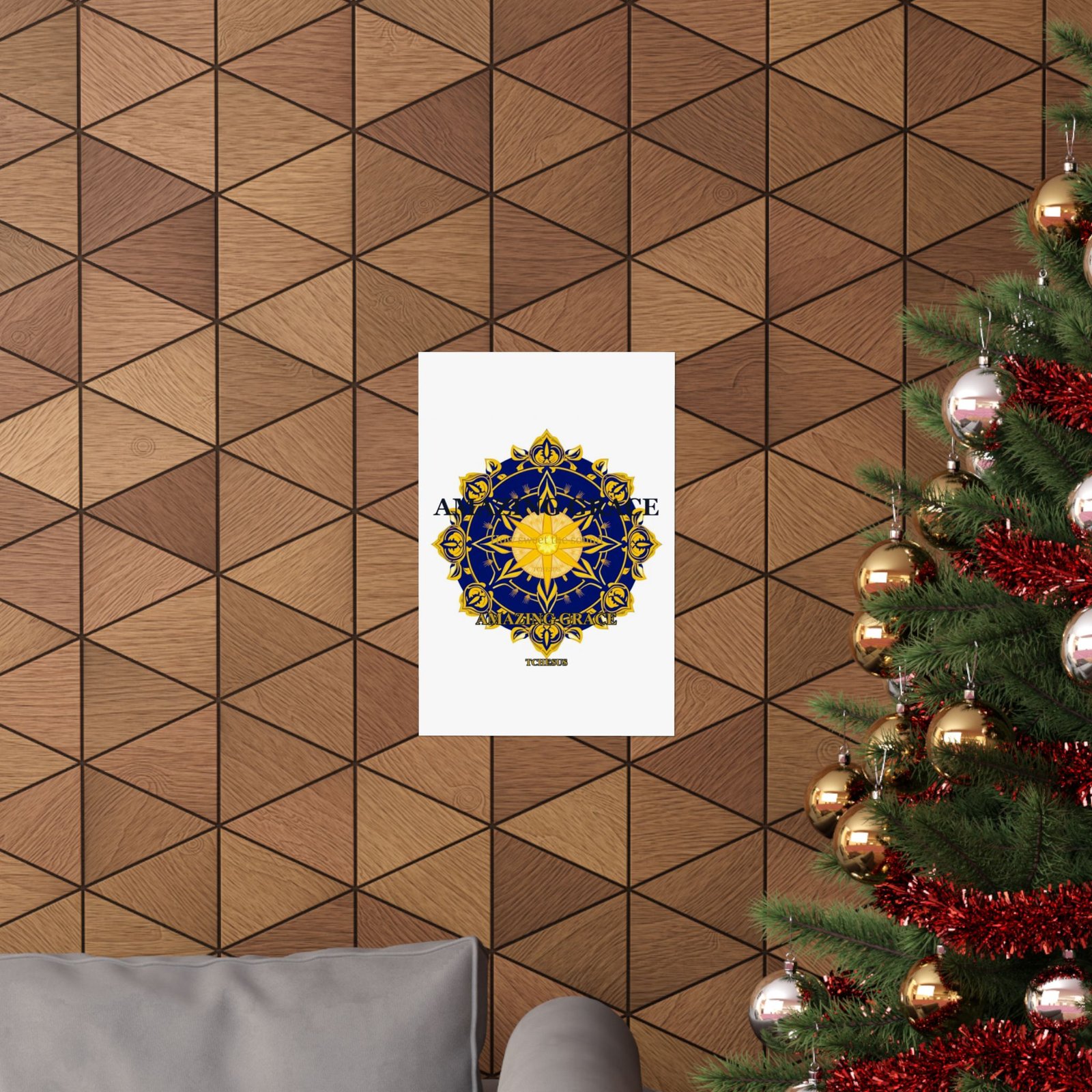 Amazing Grace Poster — Sacred Geometry Cross Wall Art | Christian Home Decor | Tchesus - Image 8